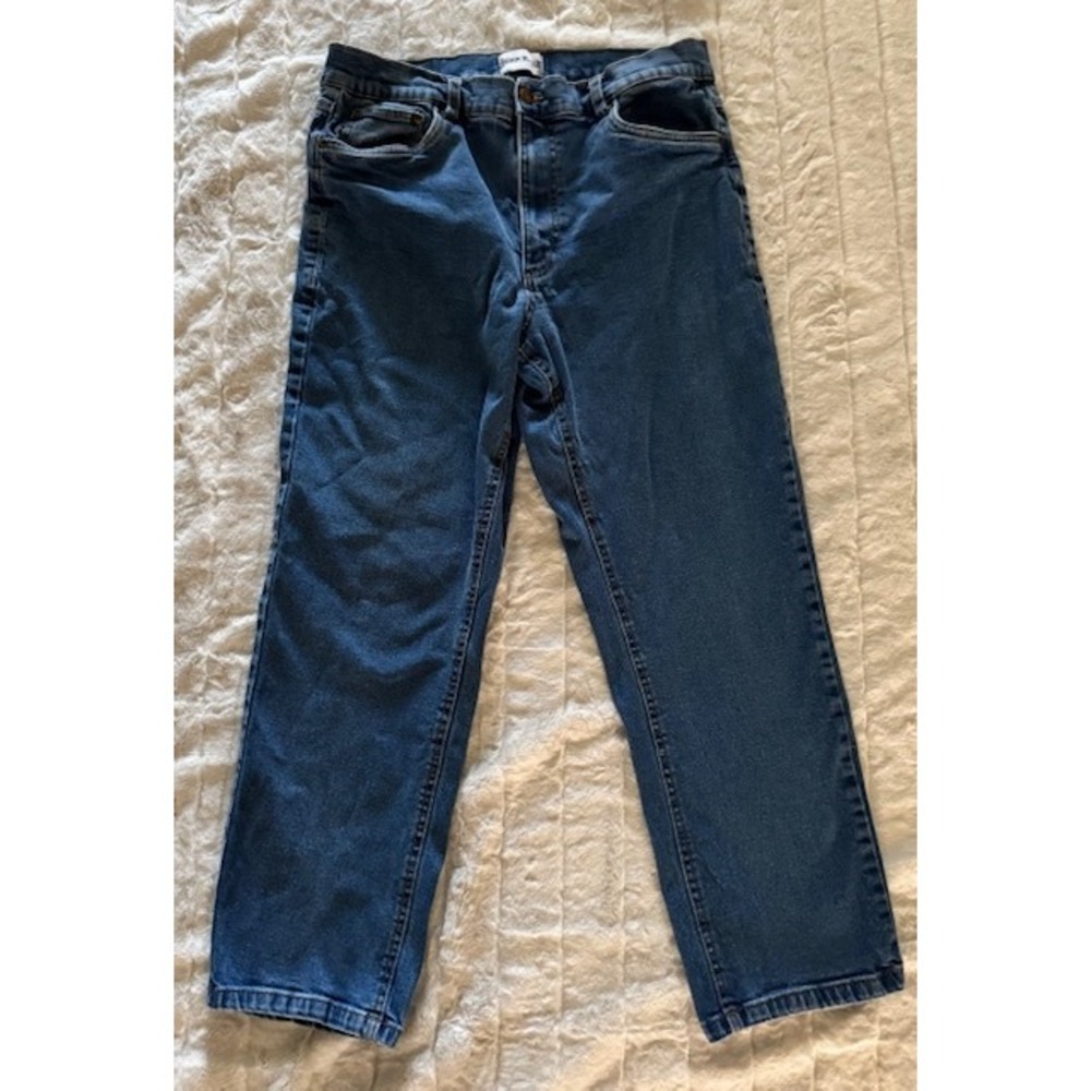 John Blair Mens Straight Leg Jeans Medium Wash Blue Denim 34S B02256